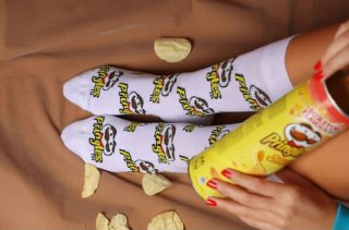 Socks with Pringles print