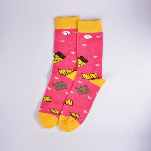 Women's Socks With Chocolate Print Design