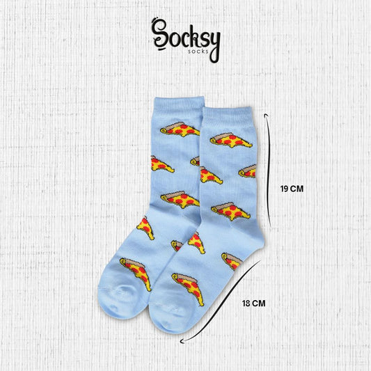 Women's Socks with Pizza Print  Design
