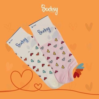Ankle-length socks With hearts Print