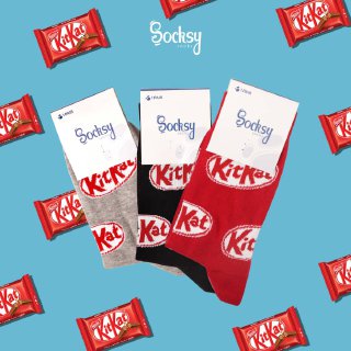Socks with Kitkat print