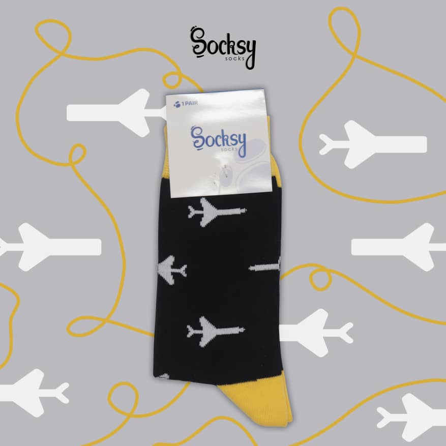 Socks With Airplane Print